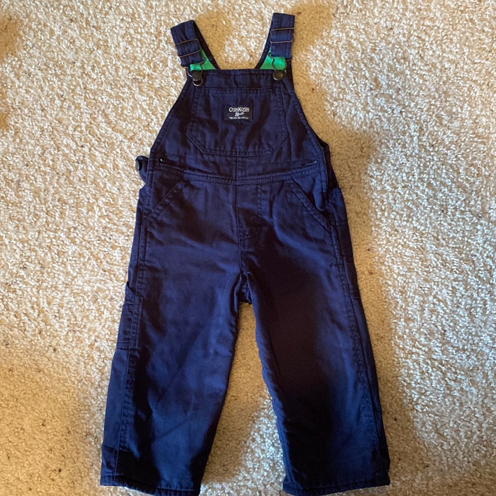 OshKosh B’Gosh 18 month fleece lined bib overalls.